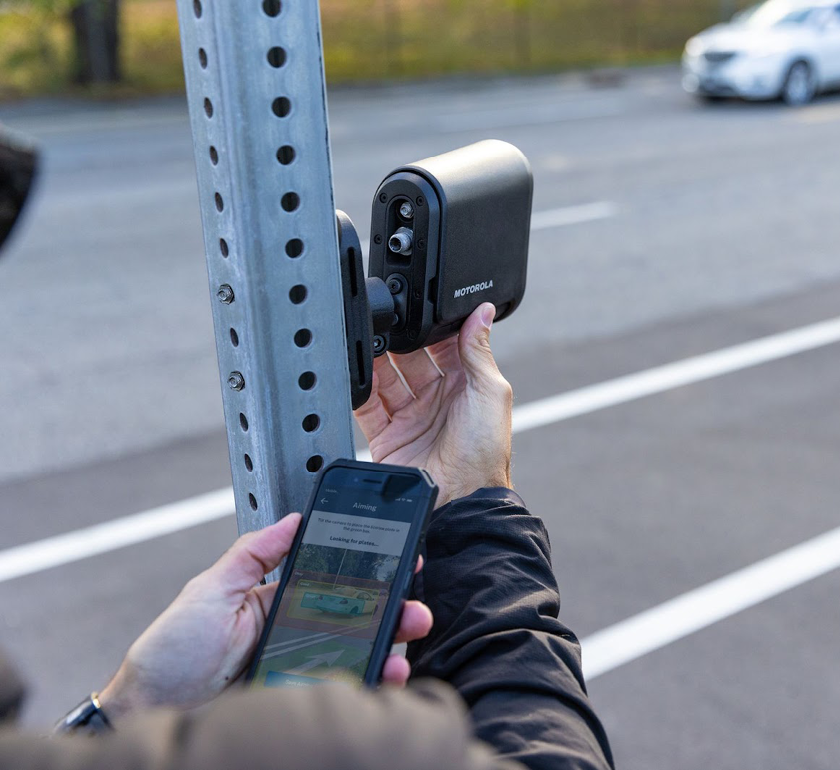 ALPR quick-deploy installation setup showing hardware mounted in the field